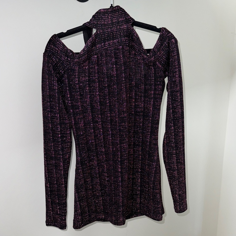 BCBGMaxAzria Purple Long Sleeve Blouse